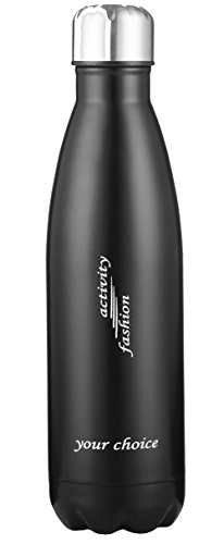 Preisvergleich Produktbild HUIMEIDE Thermosflasche Edelstahl Trinkflasche Sport 500ML Fahrrad Flasche Isolierbecher Wasserflasche für Das Laufen, Fitness, Yoga, Im Freien und Camping Schulbedarf Wasserflaschen (Schwarz)