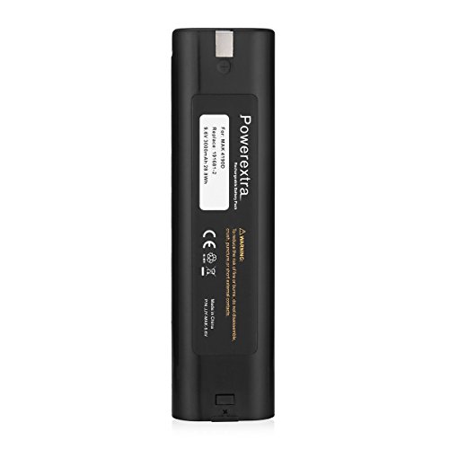 Powerextra 9,6v 3000mAh Akku Ersatzakku für Makita 9000, 4093D, 4093DW, 5090D, 5090DW, 6012HD, 6012HDL, 6094D, 6094DW, 6900D, 6900DW und andere Typen + Gratis Geschenk - 3