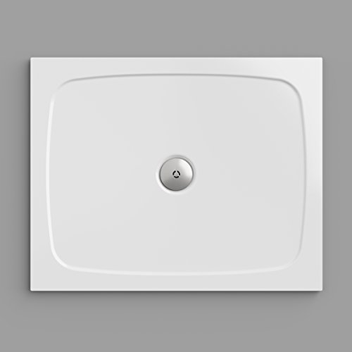 Piatto doccia, rettangolare 80 x 100 cm | Nordona® SIMPLEX | altezza di costruzione super sottile di 5,5 cm | costruzione stabile, di alta qualità