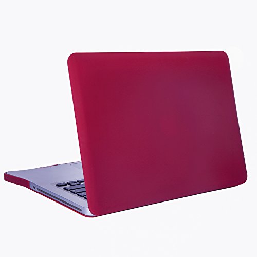 Macbook Pro 15 (Non-Retina) Hülle, Aesetek Ultra Slim Hartschale SchutzHülle Snap Case für Apple Macbook Pro 15.4 zoll A1286,Matt Oberfläche,Weinrot - 4