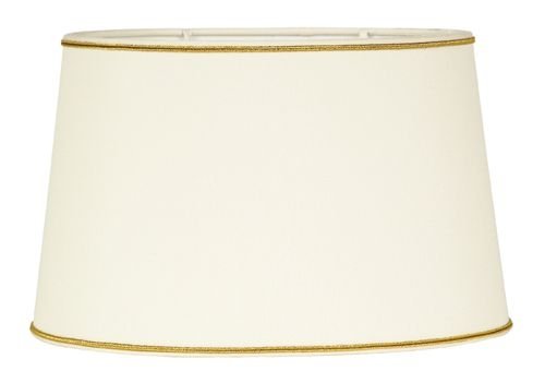Sorpetaler Leuchten Schirm Classic Oval creme mit Goldkante / ø oben 10 x 16 cm / ø unten 14 x 20 cm / Höhe 14 cm / für E27 Fassung SOG20.09