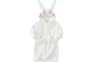 Miyanuby Baby Jungen Mädchen Bademantel Weicher Flanell Langarm Tier Hoodie Morgenmantel Nachtwäsche Homewear für Kinder Baby Jungen Mädchen Geschenk