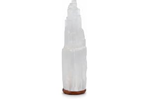 AROMASENSES | Lámpara de Selenita Natural 30 cm Catedral | Luz Ambiental Relajante | Limpieza Energética | Ideal Reiki, Feng Shui, Decoración Esotérica