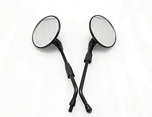 SGTB Heavy Black Rear View Bike Mirrors for Royal Enfield Classic 350 Thunderbird X 500CC - Set of 2 Steel