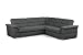 Produktbild Cavadore Eck-Sofa Tuluza / Moderne Eck-Couch grau mit Spitzecke / Größe: 262 x 87 x 233 cm (BxHxT) / Strukturstoff in grau