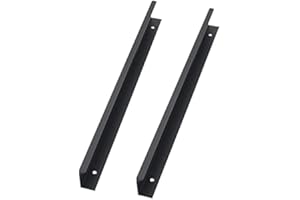 JIAOLUN123 2 Stück Versteckter Schrankgriff Möbelgriffe Schwarz Aluminium Türklinken Modernes Küchengriffe Türgriff Schubladengriff Knöpfe für Kleiderschrank,Schlafzimmer,Badezimmer (Total length 600mm)