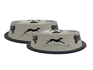 Pets Empire Stainless Steel Dog Feeding Bowl, Grey Colour, Medium - 700ml (Buy 1 Get 1 Free)