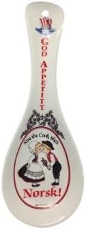 Essence of Europe GiftsCeramic "Var Sa God" Norwegian Kitchen Spoon Rest