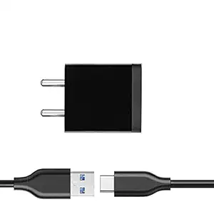 Fast Type C Charger for Nokia 7.2 Charger Original Adapter Like Mobile Charger | Type-C Charger Cable Fast Charging Mobile Charger | Fast Charger | Android Charger with 1 Meter USB Type-C Charging Data Cable (3.1 Amp, Black)