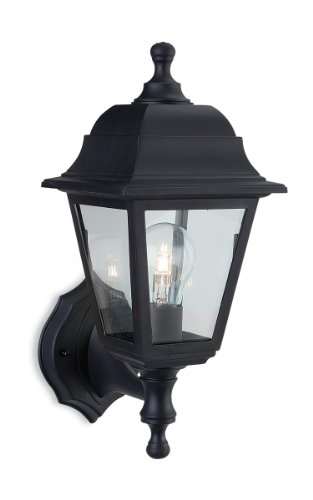 FirstlightProducts 8346BK 1 x E27 60 Watt IP44 Oslo Lantern Uplight/ Downlight, Black Resin