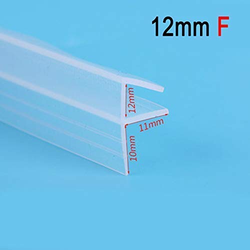 Taloit Ducha Pantalla Sello - Evita Fugas Intermedios Baño/Ducha Bandeja/Ducha Pantalla, F/u/H Forma Puerta de Vidrio Cinta Sellado Caucho Silicona Cristal Ventana Junta Tira Baño - F 12MM