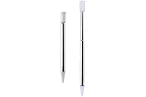 FPC 2x White Metal Retractable Extendable Stylus Pens, Compatible with Nintendo 3DS (older standard version)
