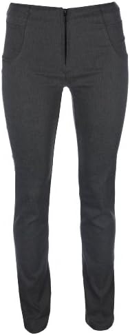 Miss Sexies Black Zip Straight Leg/Super Skinny Black/Grey Girls School Trousers Ladies Stretch Hipster Miss Chief