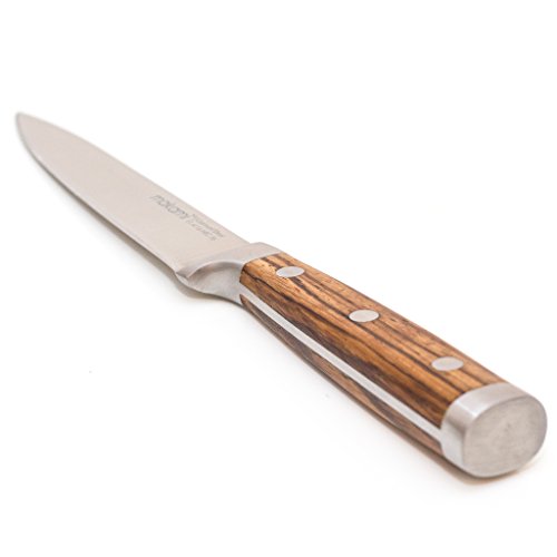 makami 4er-Set Premium Steakmesser mit scharfer, glatter Klinge und Griff aus edlem Palisanderholz in Geschenkverpackung - 4