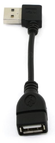 COM-FOUR USB 2.0 Verlängerungskabel Stecker / Buchse Adapter 90° links gewinkelt 10 cm – 2 Stück - 3
