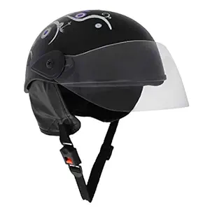 Sage Square Aero Half Helmet (Black Glossy) (with Decal) (Medium)