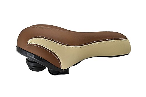 Büchel Wittkop Sattel, BIG Cappuchino mit Gel, mit Kloben, mit zweifarbiger Satteldecke (braun-beige) und rotem Reflektor, 95201 - 2