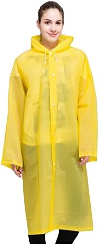 ColorDrip Fashion Translucent Raincoat Rain Jacket Rainwear for Woman Lady Girl โ Made of Eco-friendly High Quality EVA Material (20, Yellow)