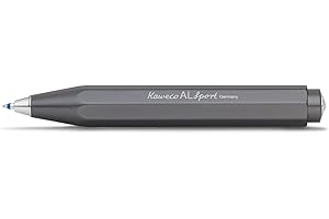 Kaweco Al Sport Anthracite Business Kuli aus hochwertigem Aluminium I 12 g leichter Taschen-Kugelschreiber mit zuverl?ssiger Herzkurvenmechanik I Seidengl?nzender Druckkugelschreiber 10,5 cm
