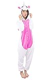 Pyjama Licorne Cosplay - Halloween Carnavale Unisexe Adulte Costume Déguisement Animaux Capuche Flanelle, 1-rose Foncé, Medium (155-165cm)