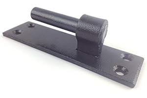 Wyre Direct 2 Heavy Duty Wrought Iron Gate Hinge Brackets, Driveway Gate Hinges - Gate Bracket Suitable for Garden Gates, Driveway Gates, Sheds & Garage Doors - 16mm Gate Pins Screw On Black