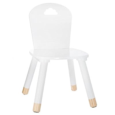 Atmosphera Chaise en bois pour enfants - Décor Nuage - Coloris BLANC