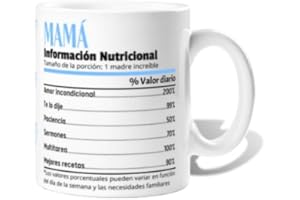LATOSTADORA La Tostadora Tazas De Cafe Dia De La Madre Regalos Originales Para Mujer- Tazas Originales Para Regalar - Taza Mama Regalo Madre - Cosas Que Regalar a Tu Madre - Mama Informacion Nutricional