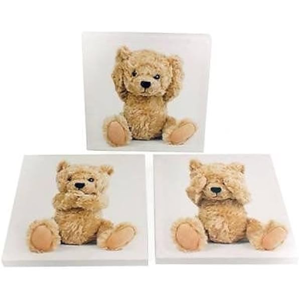 Photo Sur Toile Decoration X 3 Nounours Pour Chambre Enfant Bebe Art Mural Amazon Fr