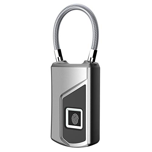 Preisvergleich Produktbild LIXUAN Smart Fingerprint Biometric VorhäNgeschloss / SchlüSselloses VorhäNgeschloss wasserdichte Anti-Diebstahl USB Lade LED FüR GepäCk Koffer Rucksack