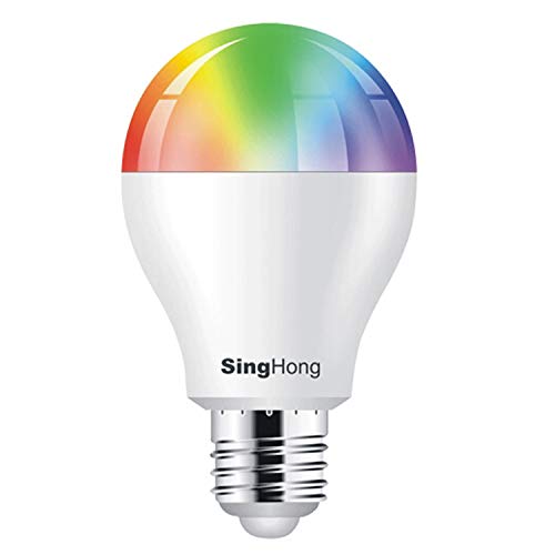Singhong Wi-Fi Smart RGBW LED, controllo vocale (funziona con Amazon ALEXA), colore mutevole luce bianca (K), E27, 80 W, LED, dimmerabile, no Hub required.
