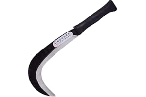 LJXQUISITE Clearing Sichel,Stahl Gras Sichel,Gartenarbeit Japanische Manganstahlklinge Halbmondförmige Sichel, Mehrzweck-Garten Unkraut Gras Sichel und Professionelle Landwirtschaft Sicherheit Sichel (C)