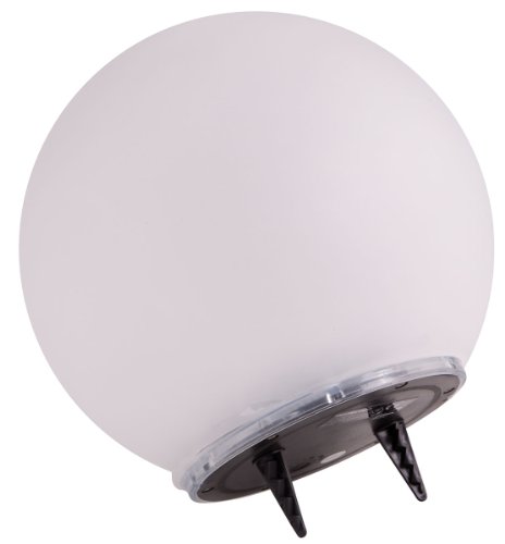 insatech Solar LED Kugel BOWL Solarkugel Solarleuchte Kugelleuchte Gartenkugel weiß 30 cm - 2