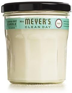New - Mrs. Meyer's Soy Candle - Basil - 7.2 oz by Jar Candles