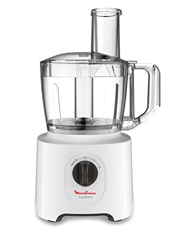 Moulinex Robot Cuisine Multifonctions Easy Force Robot Cuisine Bol 2,4L 5 Accessoires 20 Fonctions 1100W Blanc FP244110