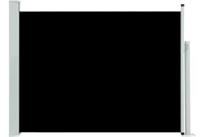 vidaXL Seitenmarkise Ausziehbar Sonnenschutz Sichtschutz Windschutz Seitenrollo Markise Seitenwandmarkise Balkon Garten Terrasse 100x500cm Schwarz