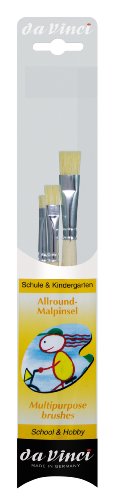 Da Vinci - hochwertiges Pinsel-Set „Allround-Malpinsel“ - auch für Schule, Kindergarten und Hobby geeignet - Serie 4204