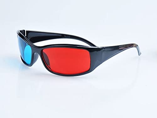 3D Glasses Plastic Anaglyph 3D Stereo (Red and Cyan) Universal 3D Glasses Black Frame Red Blue Eyeglasses Cyan Anaglyph 0.2mm ABS Glasses for Movie Game DVD