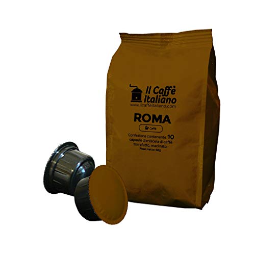 FRHOME - 100 Capsules de café compatibles Caffitaly - Café Mélange Roma intensité 10 - Il caffè italiano