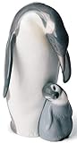 Altura: 22 cm Casa-Padrino Figura de Porcelana de Lujo pingüino Madre con niño Gris/Blanco / Negro 16 x H. 22 cm - Calidad de Lujo