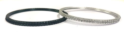 ALPHA INDUSTRIESAlpha Grey & Silver Bangle Set for Women - Set of 4 (Size: 2.6)