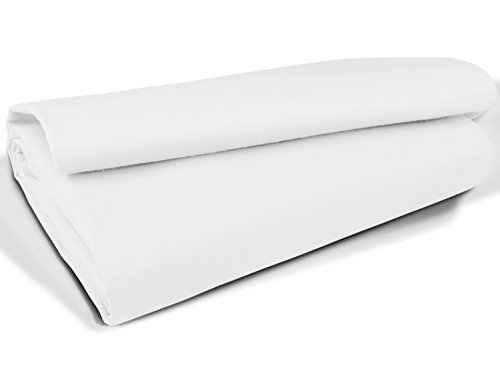 klassisches Betttuch ohne Gummizug – Einheitsgröße von ca. 150 x 250 cm in 7 Uni-Farben erhältlich, weiß - 5