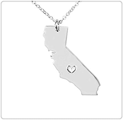 I heart California Necklace - California Pendant - State Charm - Map necklace - Map Jewelry