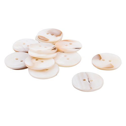 Knopf Deko 12er Set Muschel 2x2cm perlmutt Bastel Kreativ - 2