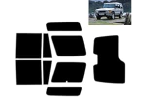 Film Solaire Prédécoupé Teinté pour-Land Rover Discovery 2 5-Portes 1999-2004 Vitres Arrière & Lunette (05% Noir Fumé Super)