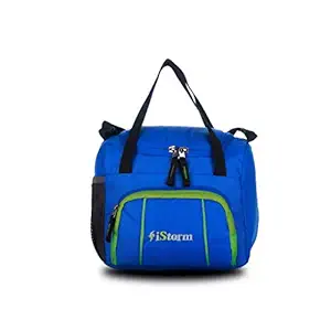IStorm Spice Lunch Carry Bag (RoyalBlue & P Green Zip) Lunch Bag for Office Men, Women and Kids, Quality Tiffin Bag for School, Picnic, Work, Carry Bag for Lunch Box