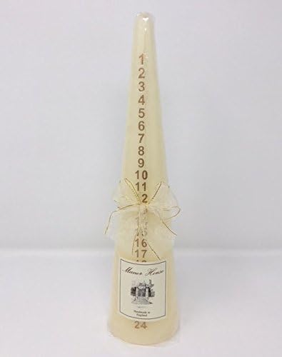 The Manor House Large Glitter and Gold Stars Tapered Advent Candle