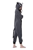 Kigurumi Pyjamas Waschbär Cosplay Unisex Tierschlafanzug Halloween Weihnachten Karnevals Geburtstags Party (M, grau) - 