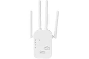 GENIE'S POEMS WLAN Verstärker WLAN Repeater AC1200 (867Mbit/s 5GHz + 300Mbit/s 2,4GHz), WiFi Repeater mit WPS & 4 Modus, 13800 sq.ft, Kompatibel zu Allen WLAN Geräten