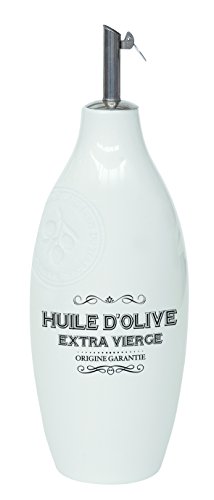 R2S 837dego Flower Delight der Gourmets Flasche Öl Keramik weiß 6,8 x 6,8 x 23,5 cm