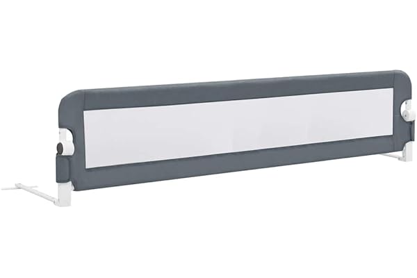 vidaXL Barrière de Sécurité de Lit Enfant Rail de Lit Pliable Barrière de Protection Bébé Chambre à Coucher Gris 180x42 cm Polyester